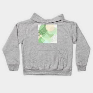 Modern Geometric Pattern Mint Sage Serene Style Kids Hoodie